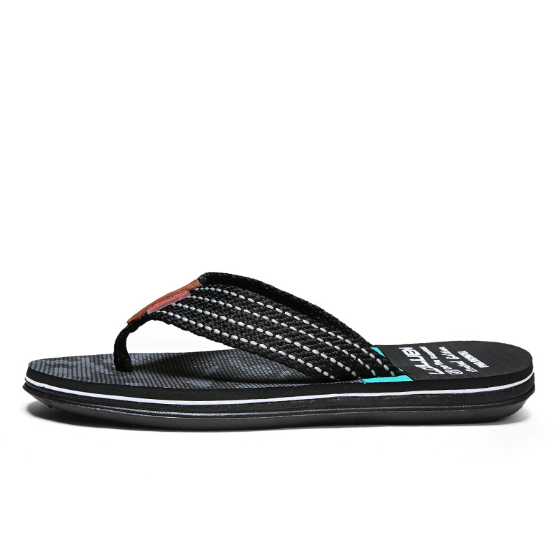 Summer new men's flip-flops, anti-slip outerwear, flip-flops, men's outdoor beach shoes, European and American cool slippers wholesale Item Picture