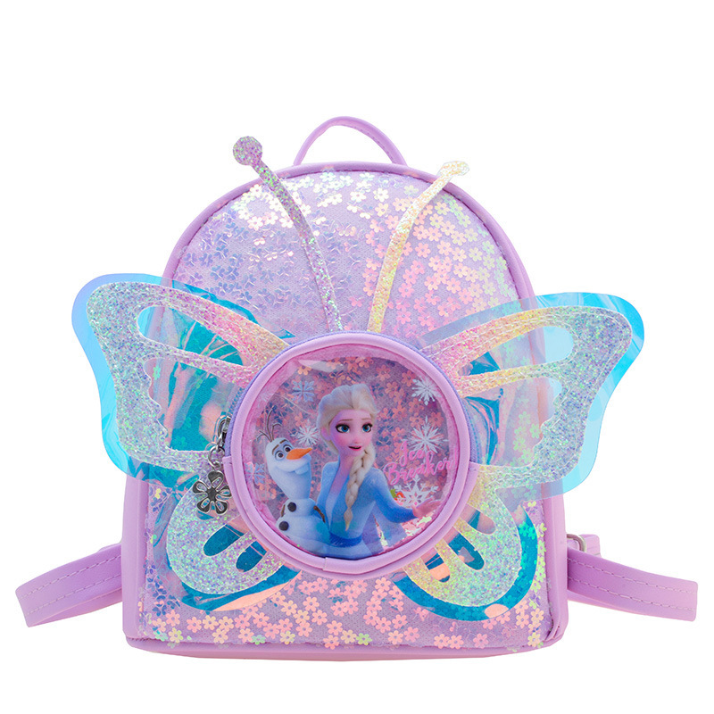 Foreign trade Princess Bag Kindergarten New Children's bag backpack, Korean version cartoon bag Sequined children's bag manufacturer Item Picture