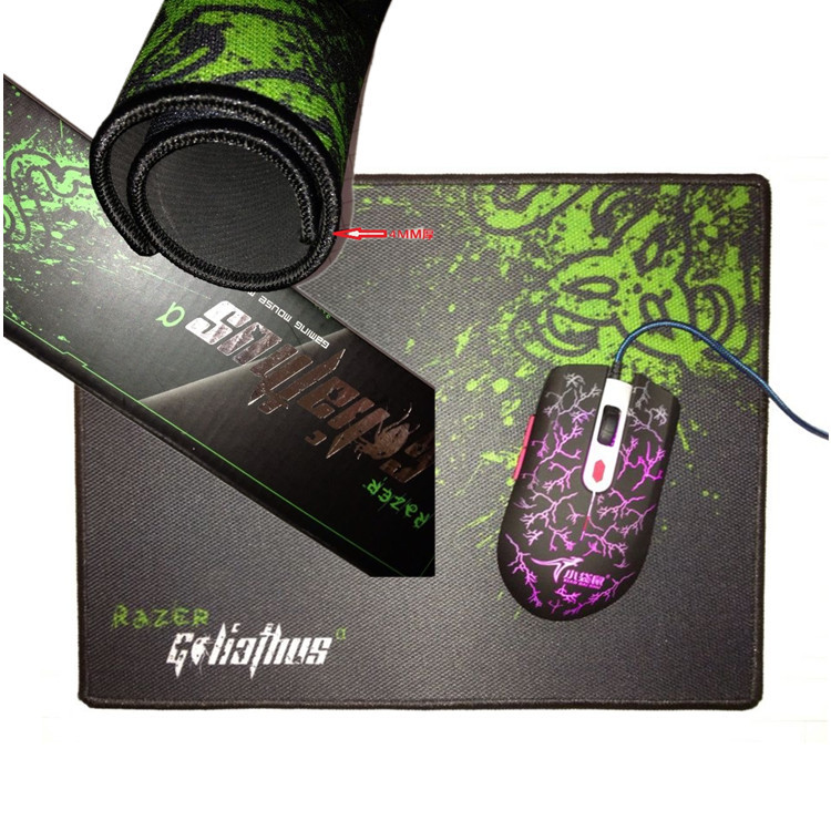 4mm thickened anti-slip and wear-resistant gaming mouse pad with lockstitch, large and medium-sized rubber office competition thick snake computer desk pad full figure