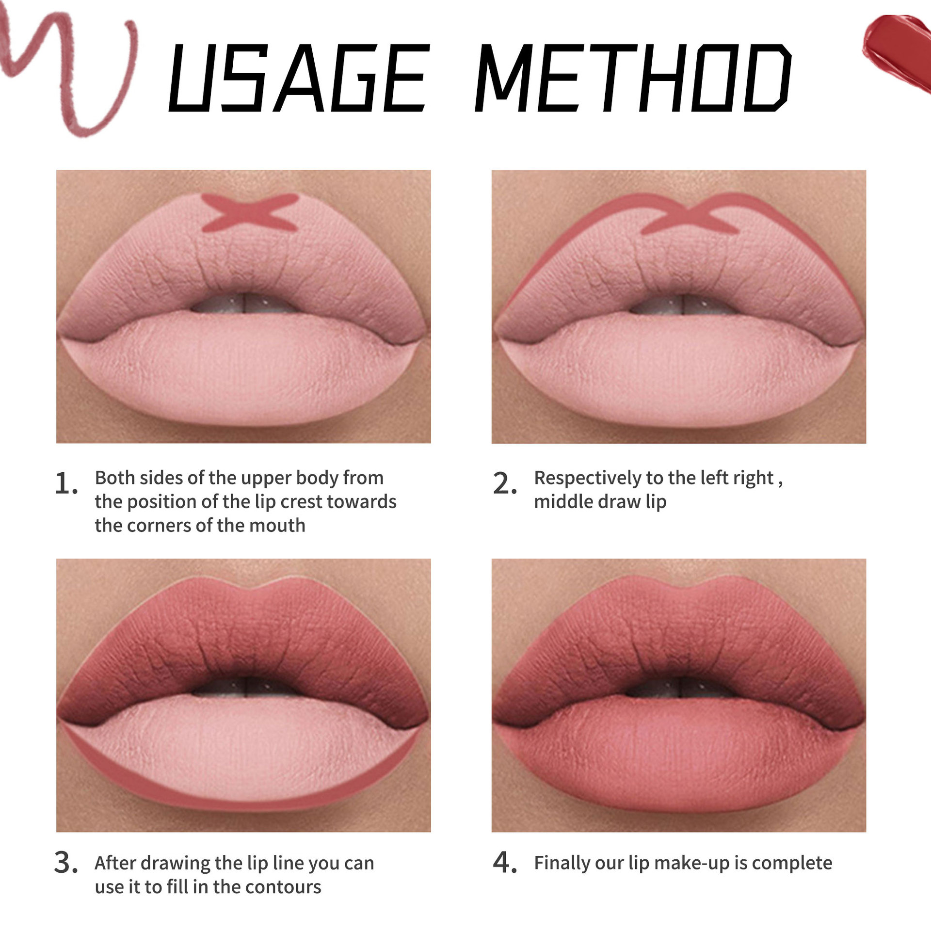SHCOETY Cross-border New 12-color matte lip liner pen set, nude color, non-fading, long-lasting European and American makeup details Picture