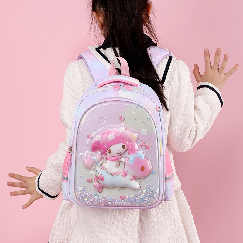 Children's schoolbag cartoon Kulomi Kindergarten backpack for reducing burden and protecting spine, middle and senior class girls' backpack for preschool class details Picture