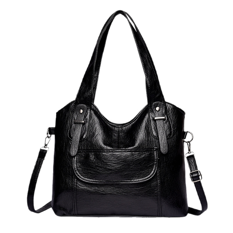 Cross-border bestseller women's single-shoulder tote bag, large-capacity commuting, fashionable and versatile, niche soft leather single-shoulder underarm bag Item Picture