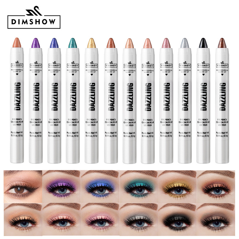 Cross-border bestseller DIMSHOW eyeshadow pen, a multi-color high-gloss eyeshadow with pearlescent foaming full figure