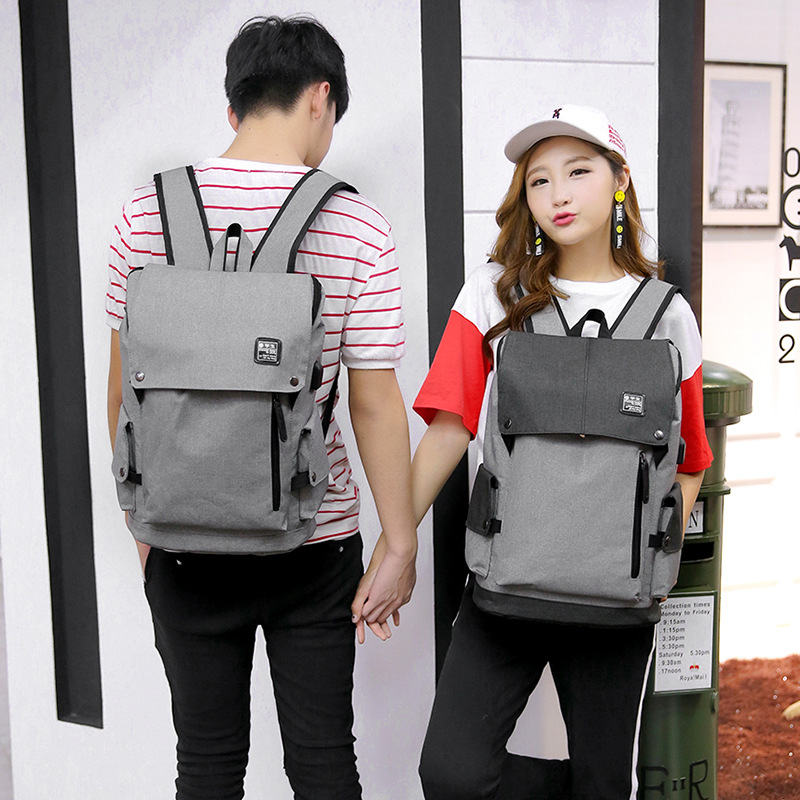 Travel backpacks, color-blocked men's backpacks, casual Korean-style college student schoolbags, usb charging computer bags in stock for wholesale details Picture
