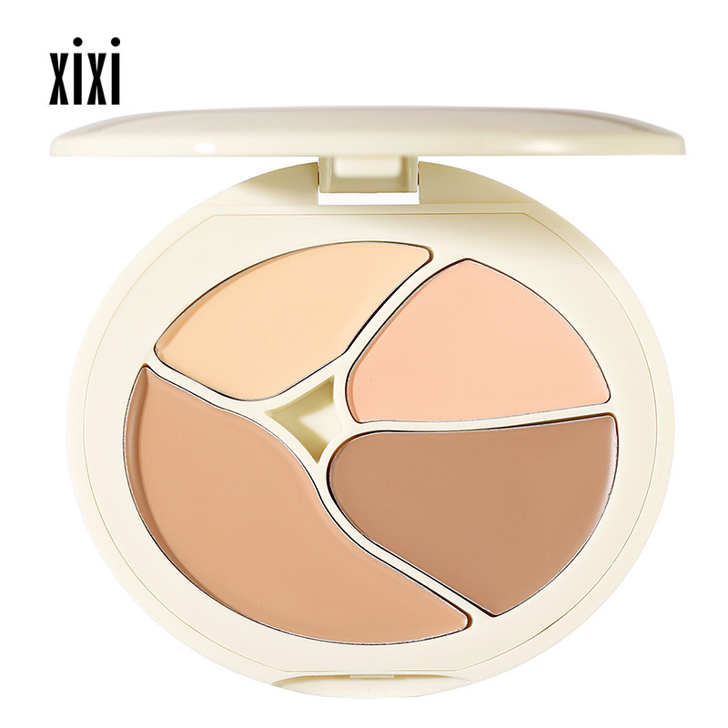 xixi Long-lasting and Penetrating Four-color Concealer covers dark circles, acne marks, facial spots, brightening and contouring concealer palette Item Picture