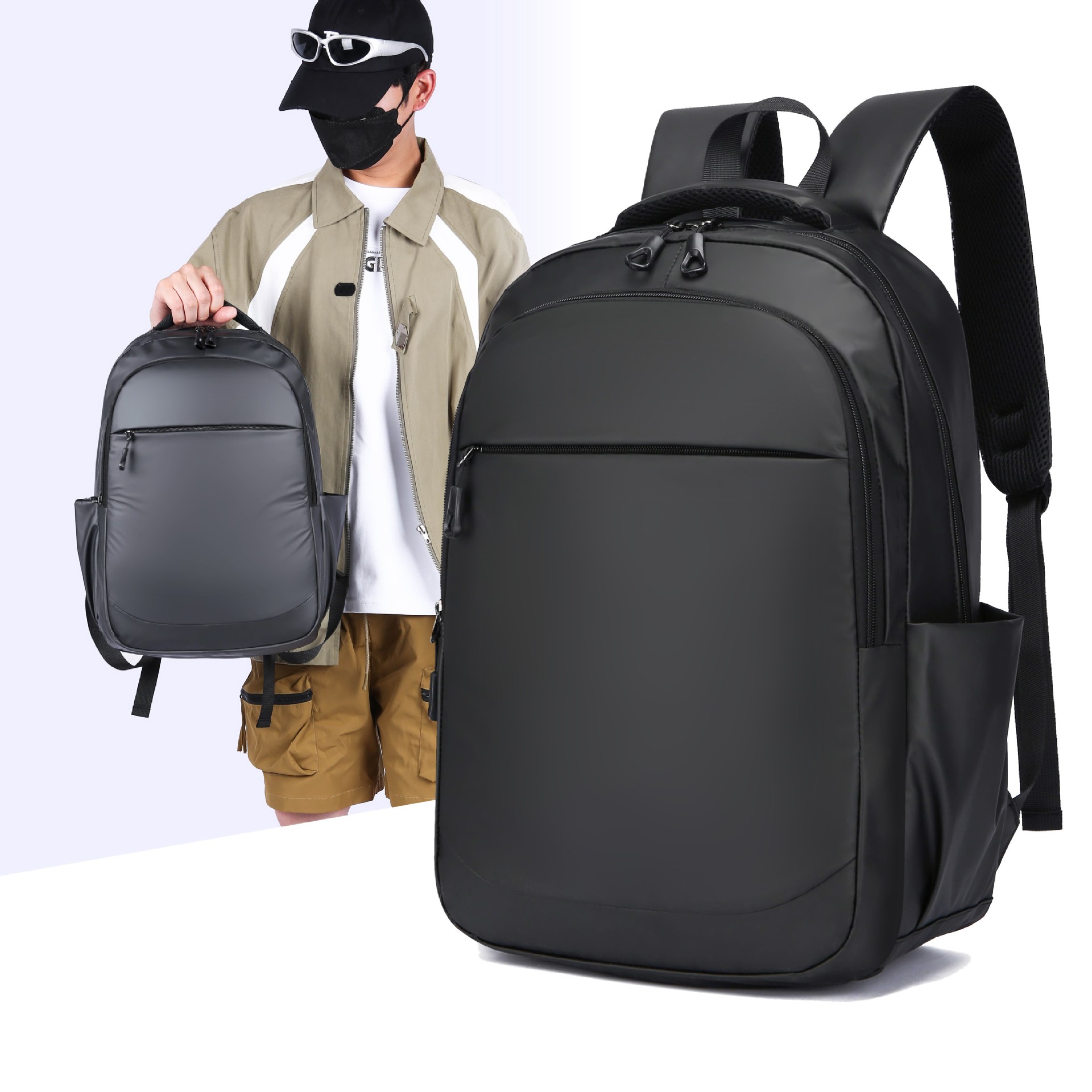New large-capacity, simple commuting computer bag, school bag for junior and senior high school students, foreign trade backpack, cross-border wholesale for men, Korean version full figure