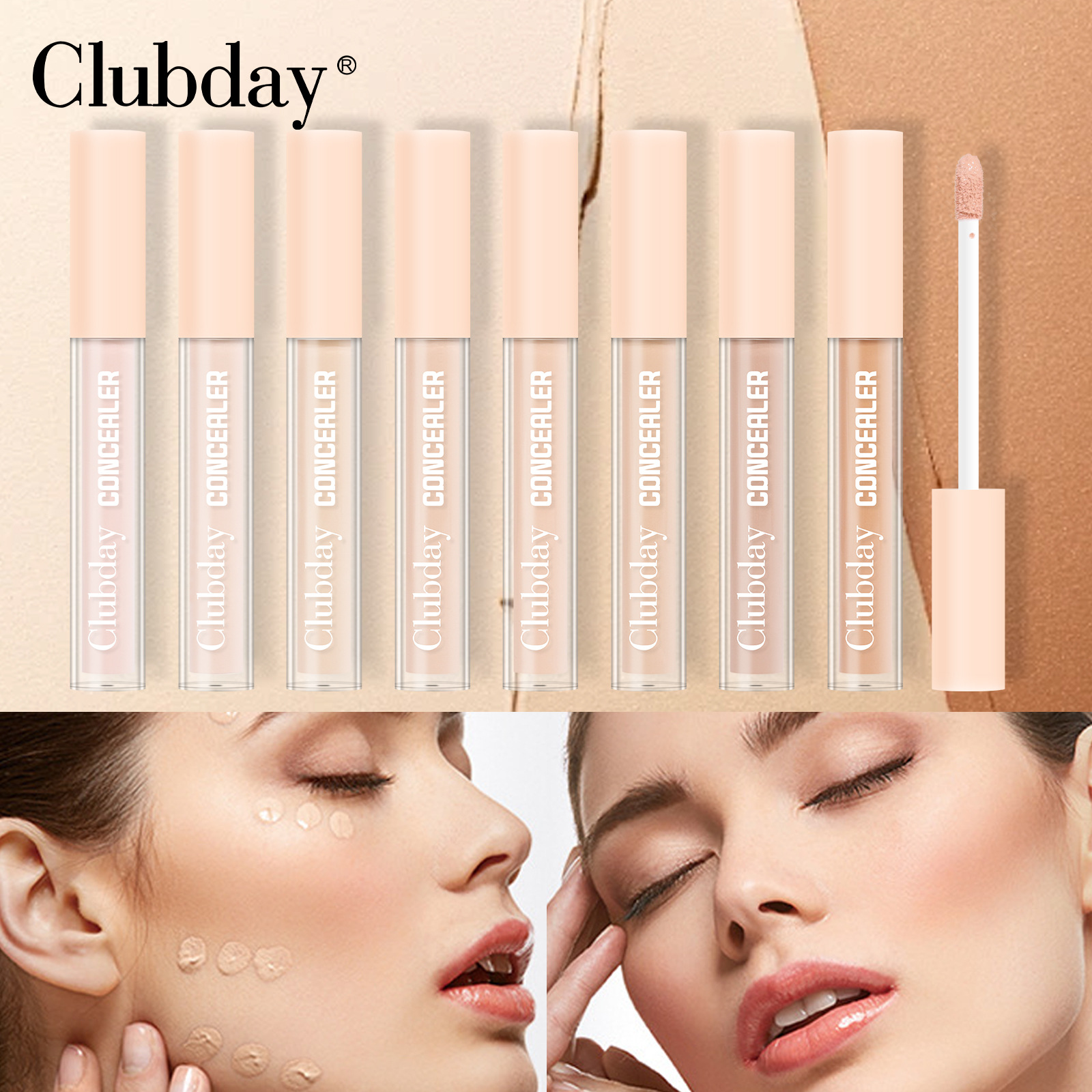 Cross-border makeup acne mark cover-up eight-color concealer, waterproof and long-lasting facial contouring, dark eye concealer wholesale Specification drawing
