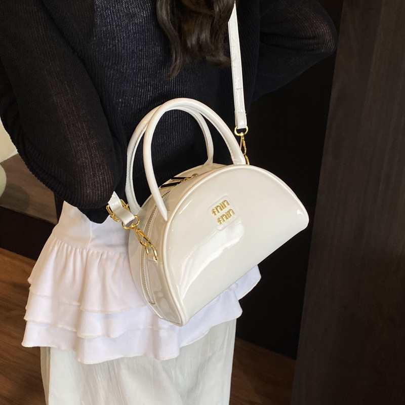 Simple and casual hand-held shell bag for women, 2025 new style versatile single-shoulder crossbody bag, dumpling bag, semi-round moon bag Specification drawing