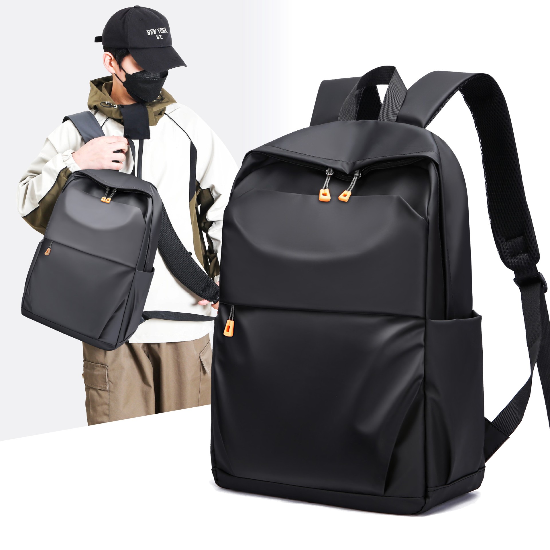 2024 Men's backpacks, trendy computer bags, casual large-capacity travel bags, college student schoolbags, men's bags, lightweight full figure