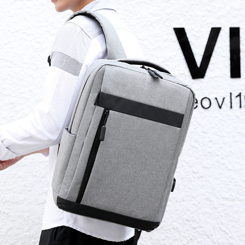 Cross-border wholesale business and leisure computer backpacks, lightweight commuting travel backpacks, usb charging simple appointment computer bags full figure