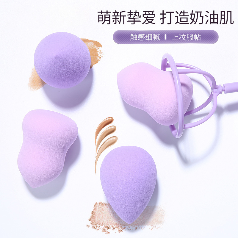 LMLTOP Beauty Egg Set 3-piece set, Water-soaked Big gourd water drop Powder puff, complimentary storage rack A80224 details Picture