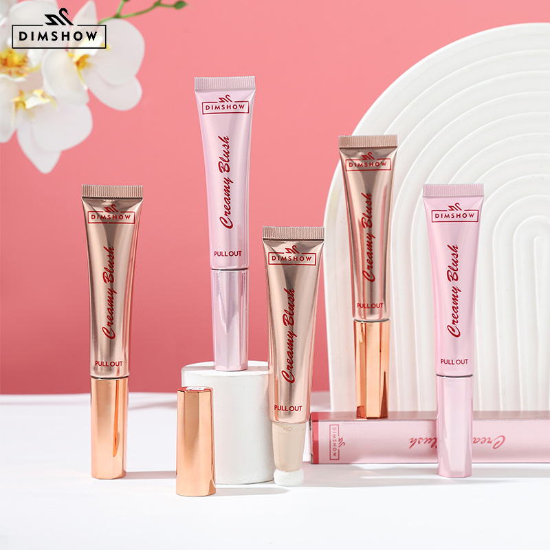 Cross-border bestseller DIMSHOW Sponge Head Liquid Blush High-gloss Contouring matte Blush Cream Pearlescent High-gloss Stick details Picture