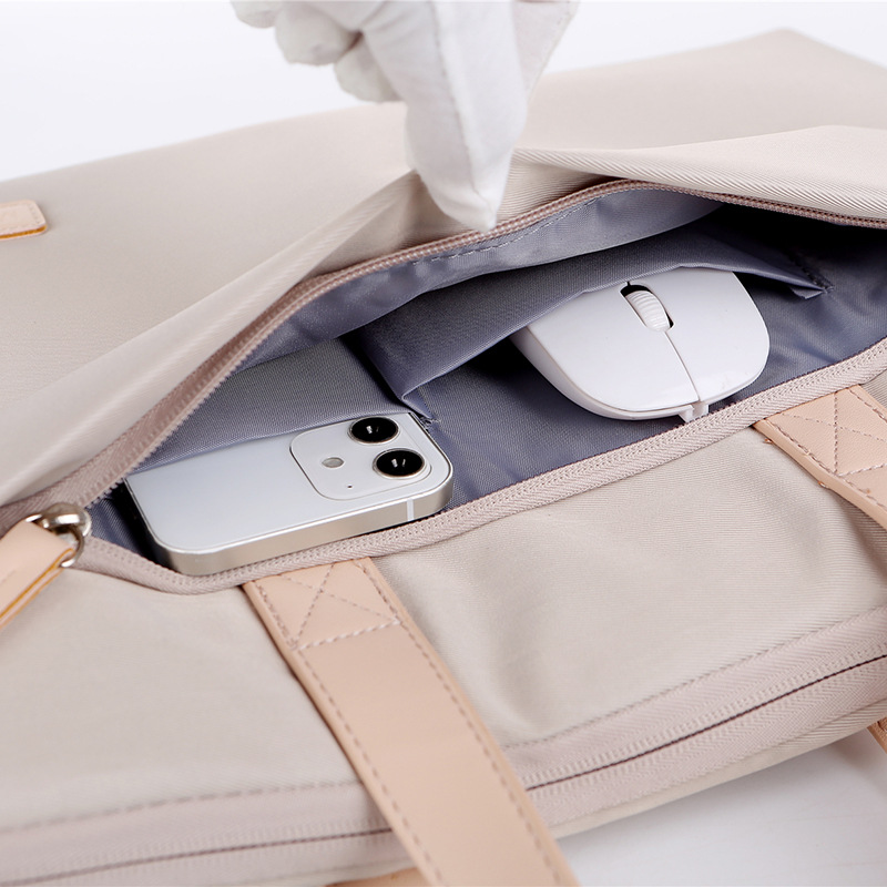 Light and thin macaron full airbag computer bag for girls, simple design, high appearance level handbag, business commuting briefcase details Picture