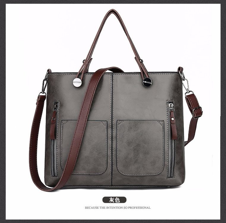 New retro European and American trend women's handbags, single-shoulder bags, crossbody bags, oil-leather cross-border one-piece shipping worldwide Item Picture