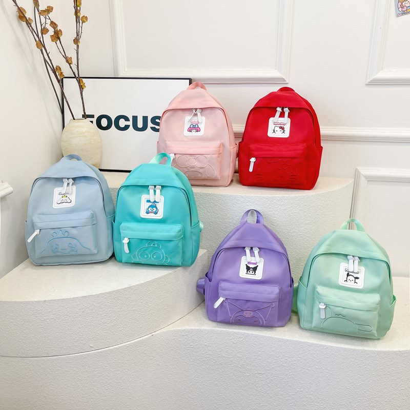 Children's cartoon backpack, thickened nylon, high appearance level embroidery, light and cute kids' backpack, Kulomi small schoolbag full figure
