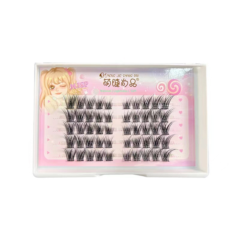 Mengjie Shangpin Fox style slanting natural false eyelashes, daily little devil Barbie comic single cluster segmented eyelashes Item Picture