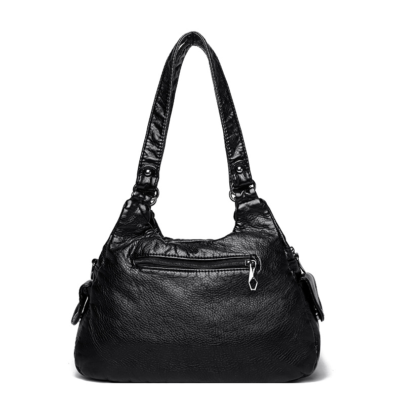 2023 New Mom Commuting Large Capacity tote handbag, washed leather pu women's bag, polyester single-shoulder bag Specification drawing