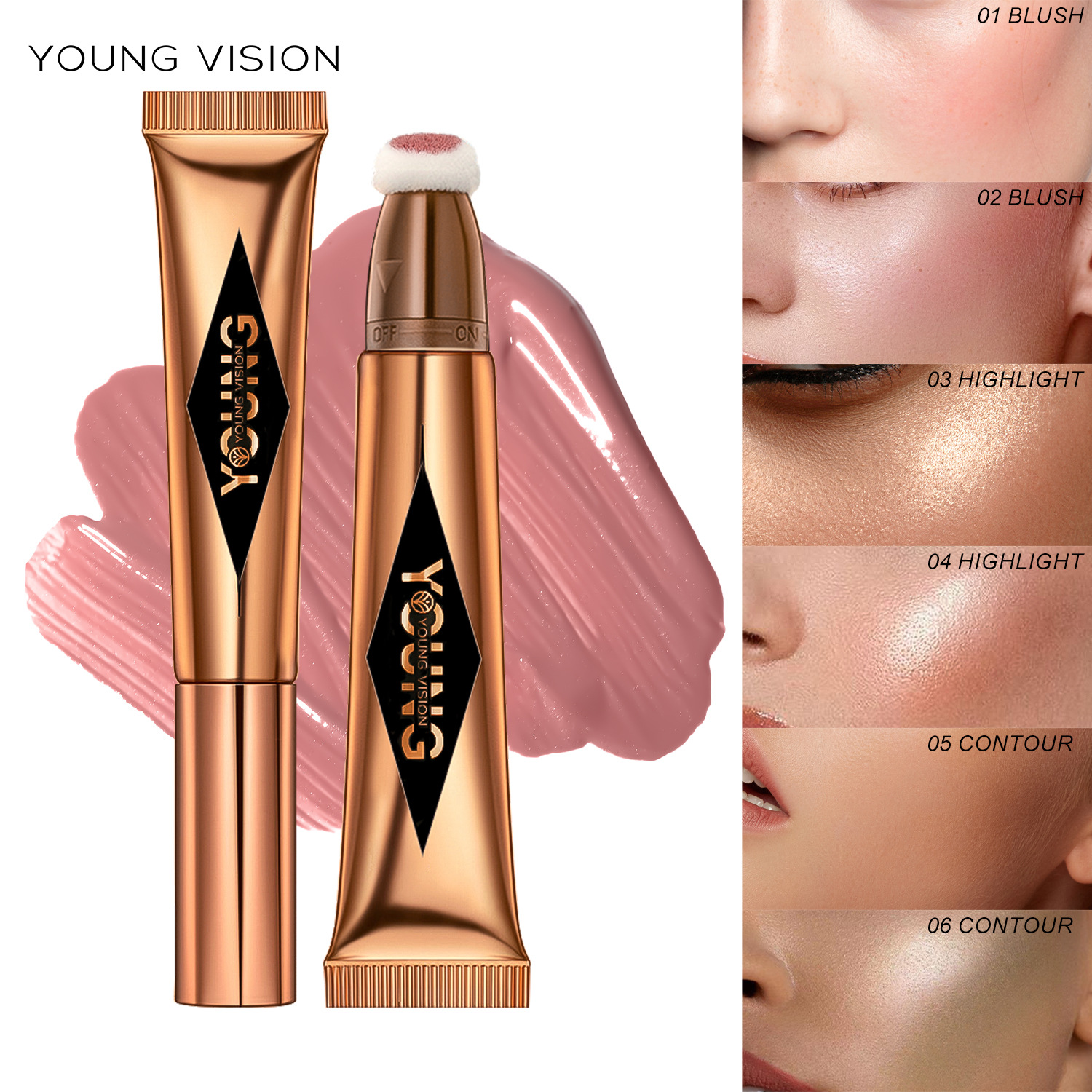 YOUNG VISION Cushion Contouring Blush Highlighter Stick offers a variety of colors to choose from for makeup liquid blush full figure
