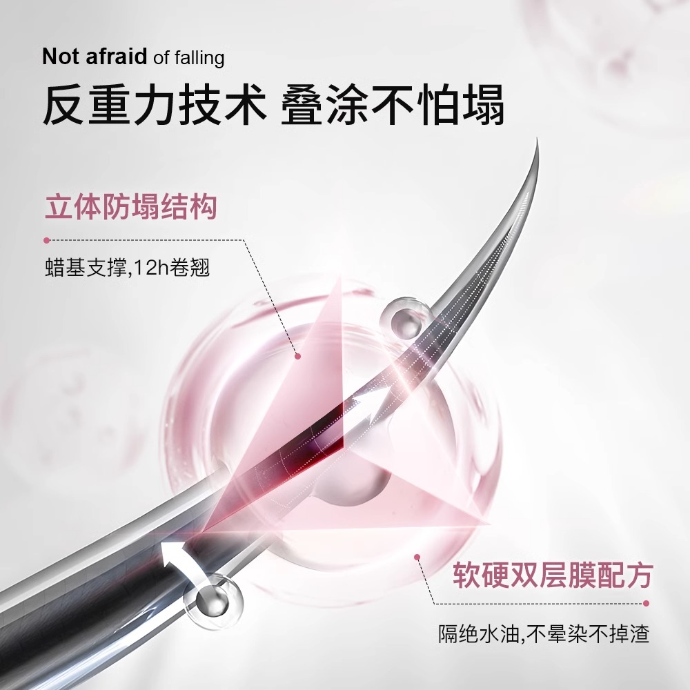 QXQY Cool and playful color double-headed mascara is waterproof and does not smudge. It has a thick, slender, curly and naturally shaped base cream for women Application Scenario