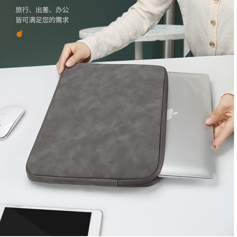 This sheepskin PU leather laptop inner case is suitable for 13-inch Apple computers and 14-inch Huawei and Lenovo computers details Picture