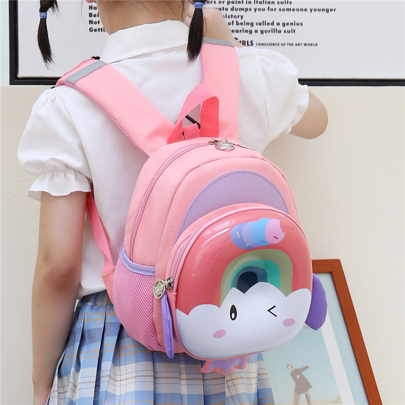 Eggshell bags for kindergarten babies, cartoon children's backpacks, trendy and cute, fun backpacks for boys and girls full figure