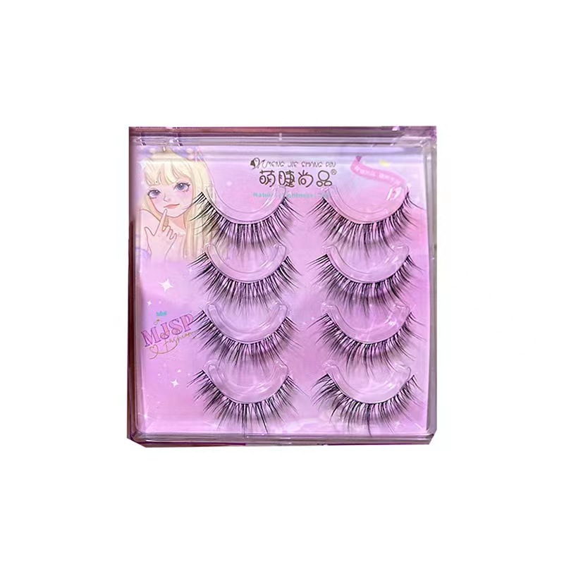 Mengjie Shangpin 3D Motherly Feel Transparent Stem False Eyelash, Soft and Comfortable, Segmented natural Nude Makeup 3D-7 Item Picture