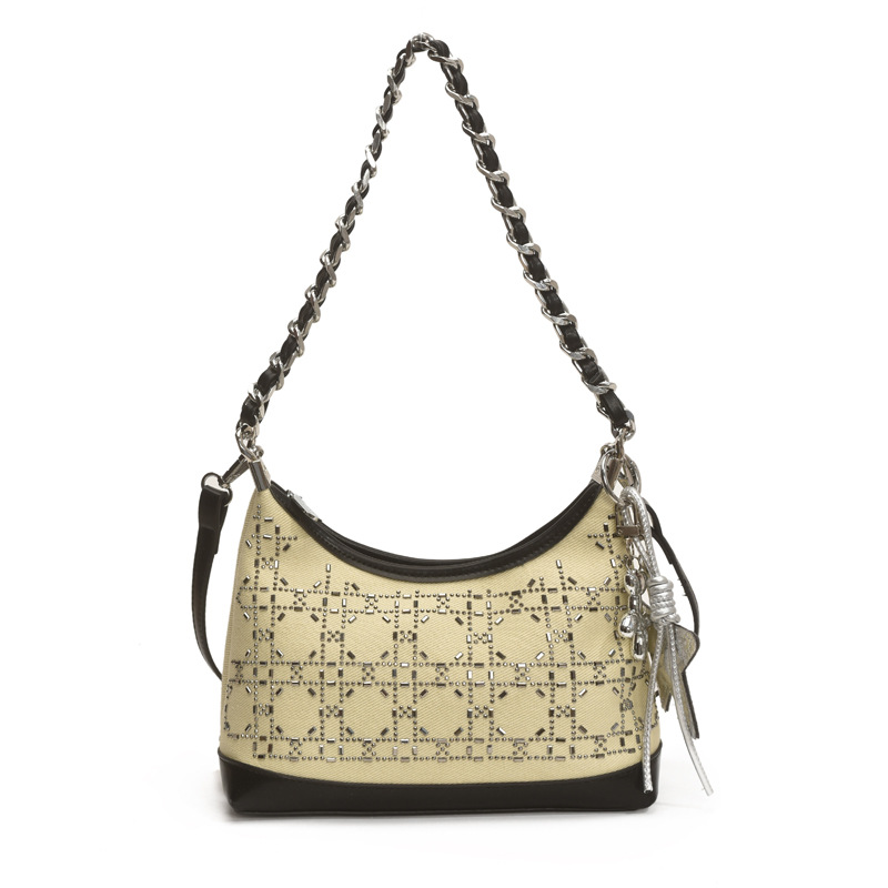 A fashionable diamond-encrusted bag for women in the summer of 2025, featuring a unique and trendy dumpling bag that is versatile Item Picture