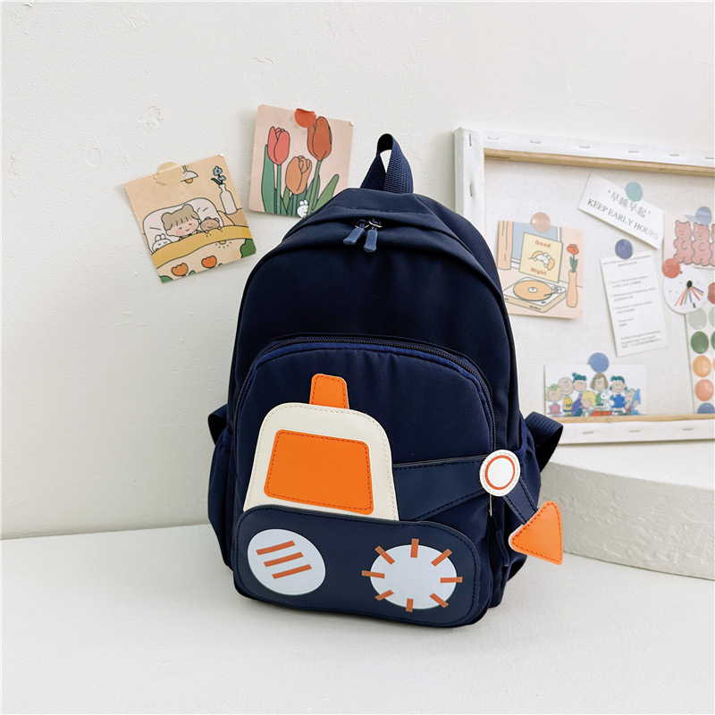 New type of backpack for kindergarten babies, excavators, engineering vehicles, boys' backpacks, lightweight schoolbags for boys and children details Picture