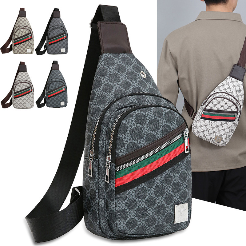 Outdoor chest bag, travel men's crossbody bag, large-capacity single-shoulder bag, leather bag, sports small backpack, multi-functional men's bag full figure