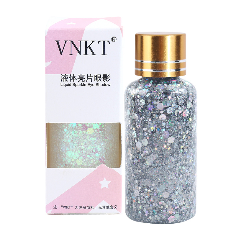 Sparkling liquid, large sequin, dazzling stage makeup, performance hair and face, glue-free gel, glitter powder, eyeshadow makeup Item Picture