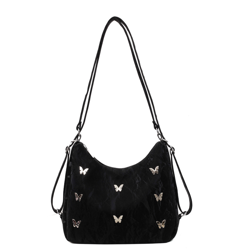 Casual soft surface large-capacity butterfly-decorated single-shoulder bag 2025 new style fashionable commuting backpack multi-purpose tote bag Item Picture