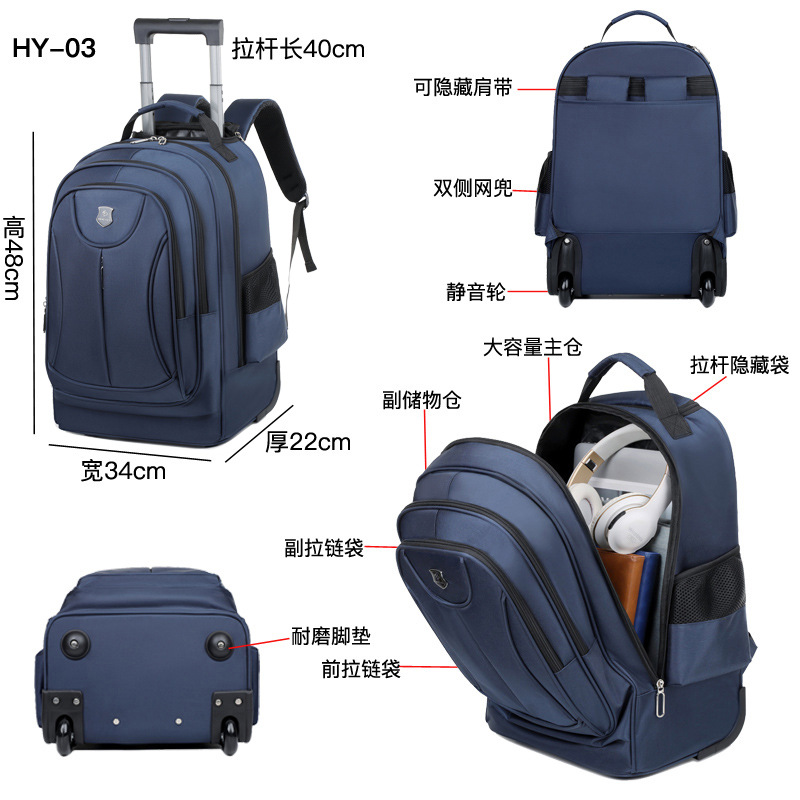 Backpack, double-shoulder bag, multi-purpose handle bag, women's swivel wheel travel bag, high-end business computer bag Application Scenario