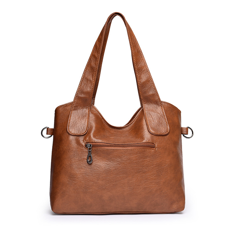 Cross-border bestseller women's single-shoulder tote bag, large-capacity commuting, fashionable and versatile, niche soft leather single-shoulder underarm bag Specification drawing