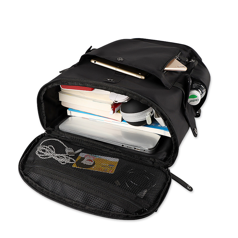 Double-shoulder computer bag, waterproof backpack for boys and girls, outdoor casual business, simple and large capacity, 15.67 inches details Picture