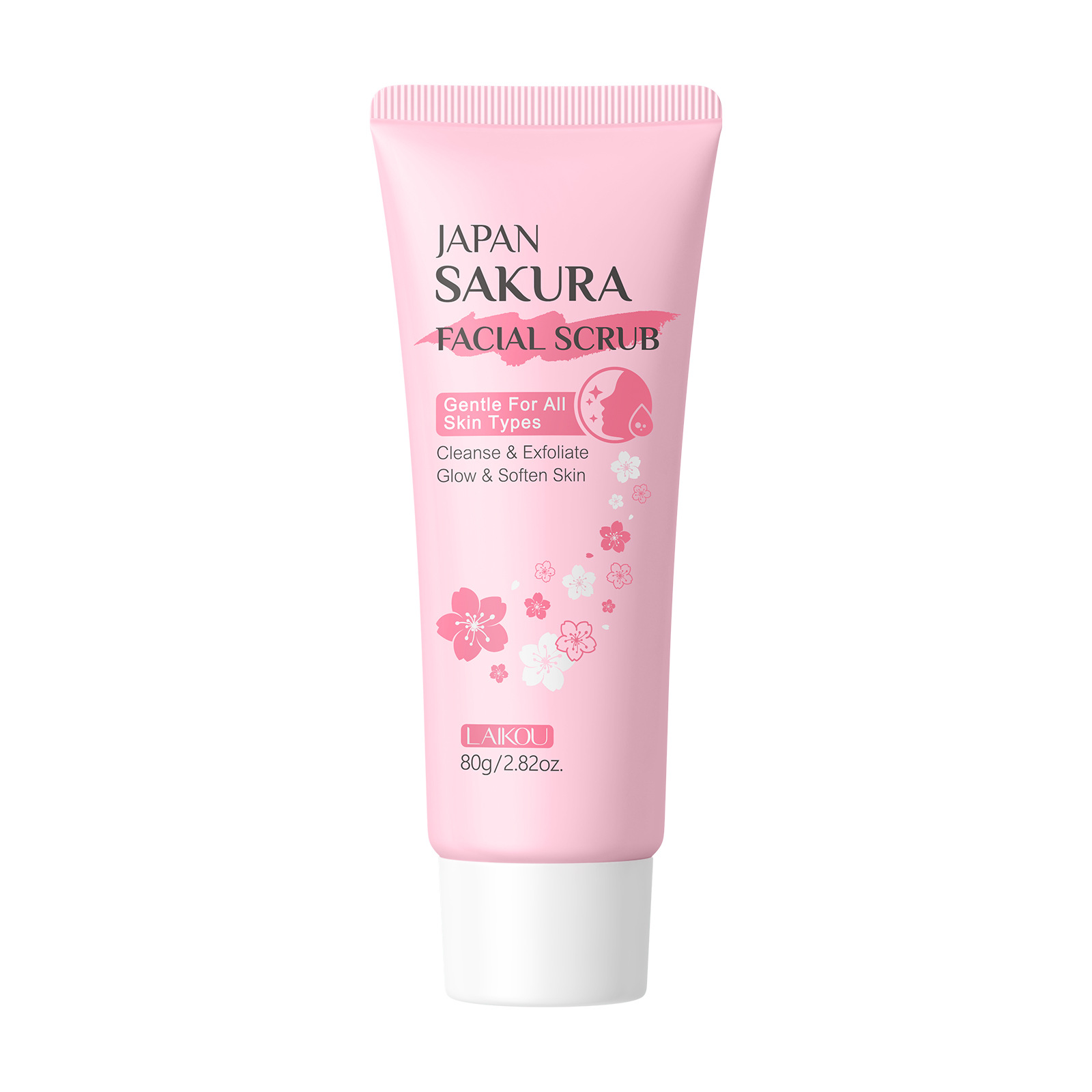 Cross-border LAIKOU Cherry Blossom Facial Scrub 80g Exfoliating, Pore-cleansing, hydrating and moisturizing skin care product manufacturer Item Picture