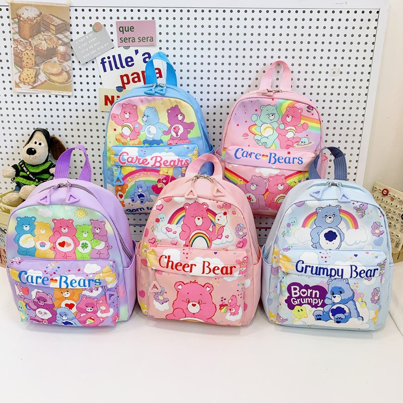 New children's schoolbag, cute and stylish cartoon little bear backpack for kindergarten girls, casual and versatile snack backpack full figure
