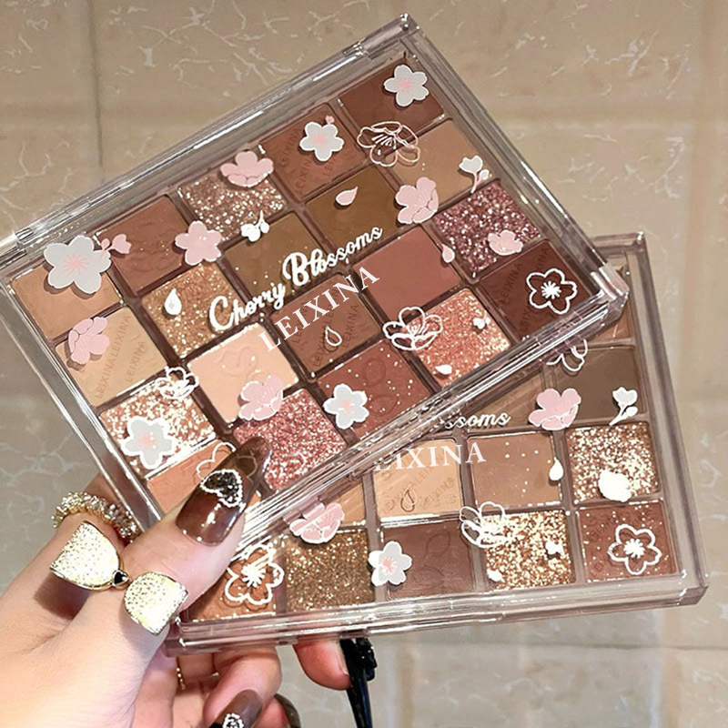 Rexina Evening Cherry Dance 20-color Eyeshadow, pearlescent, sequin, matte, Low saturation, Earth Milk tea color New Eyeshadow palette full figure
