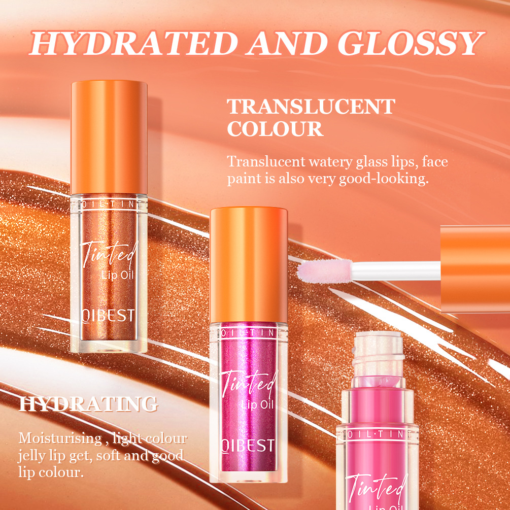 QIBEST Moisturizing and Radiant Lip Oil Hydrating and Nourishing Lip Gloss Mirror Lip Oil Repairing and Moisturizing Lip Gloss Makeup Set details Picture