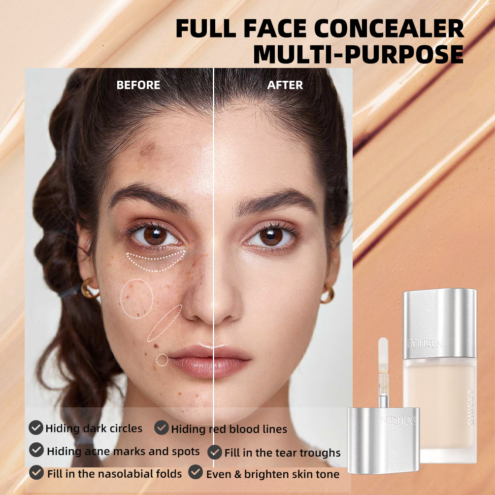 QIBEST Natural Concealer is hydrating, light, waterproof and long-lasting. It covers and brightens dark circles, acne marks and tear troughs details Picture