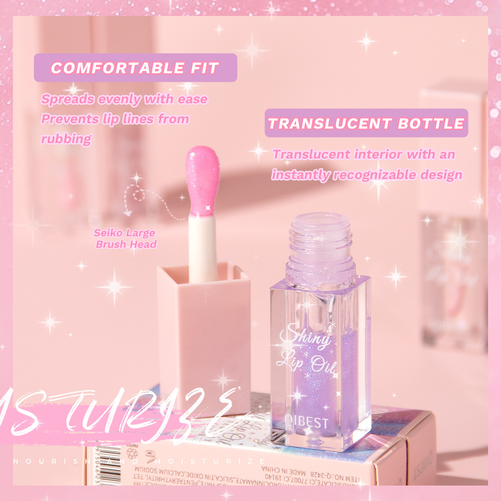 QIBEST Cross-border Thermochromic Lip Oil Moisturizes and hydrates, easy to color, light pearlescent color-changing lip glaze soft and plump lip makeup Specification drawing