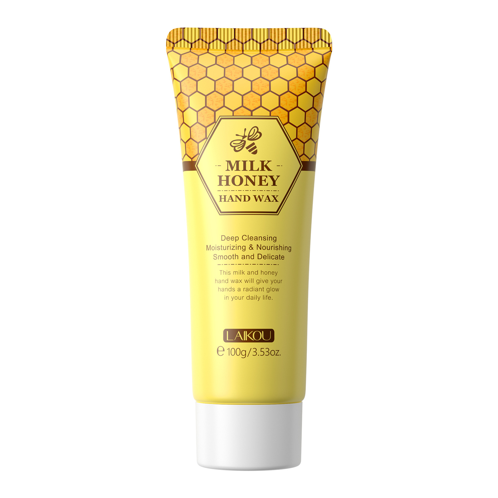 Cross-border English version LAIKOU Honey Milk Hand Wax 100g Hand Mask Moisturizing, hydrating and hydrating Autumn and winter manufacturer in stock Item Picture