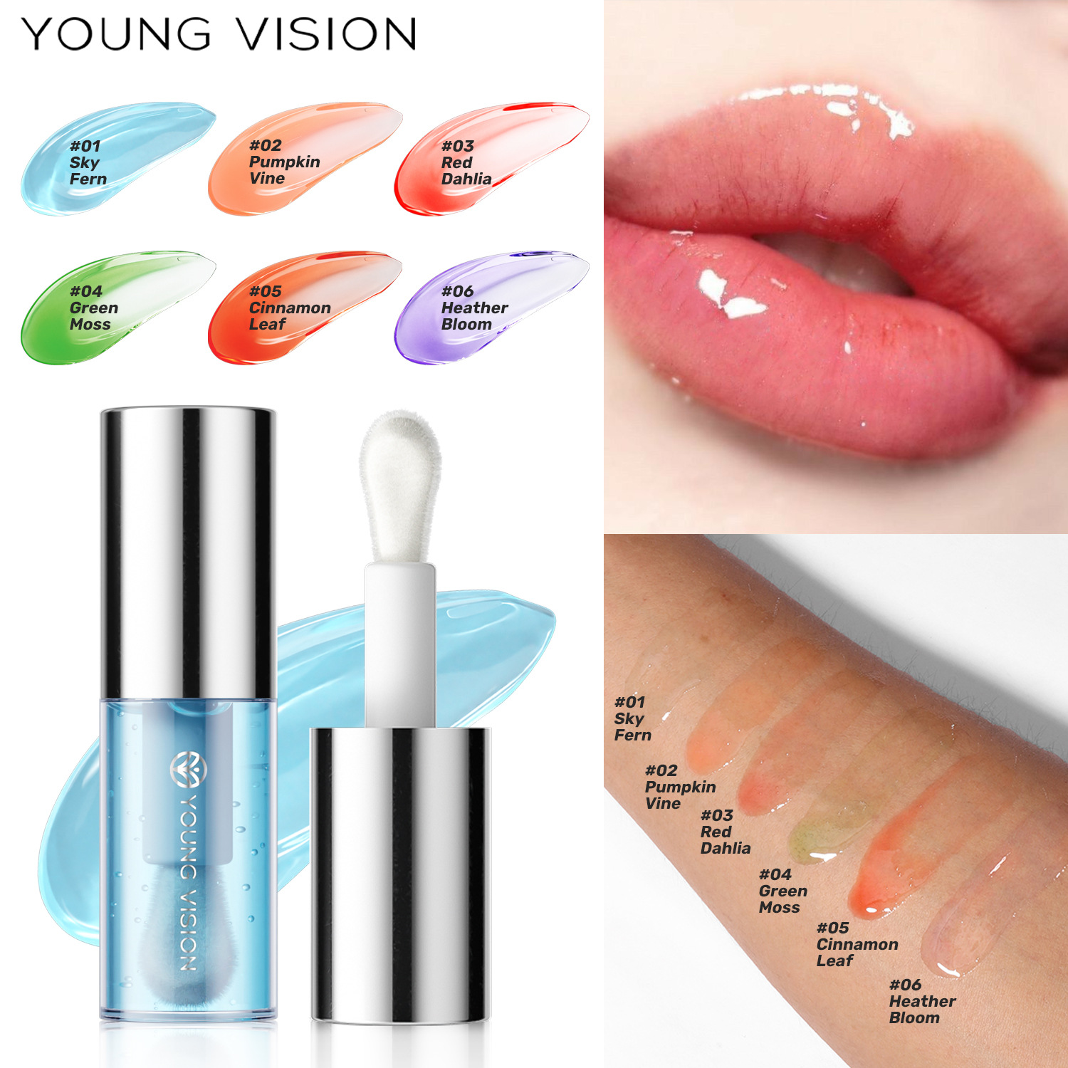 YOUNG VISION Candy-colored Mint Lip Oil Moisturizing Lip Gloss full figure