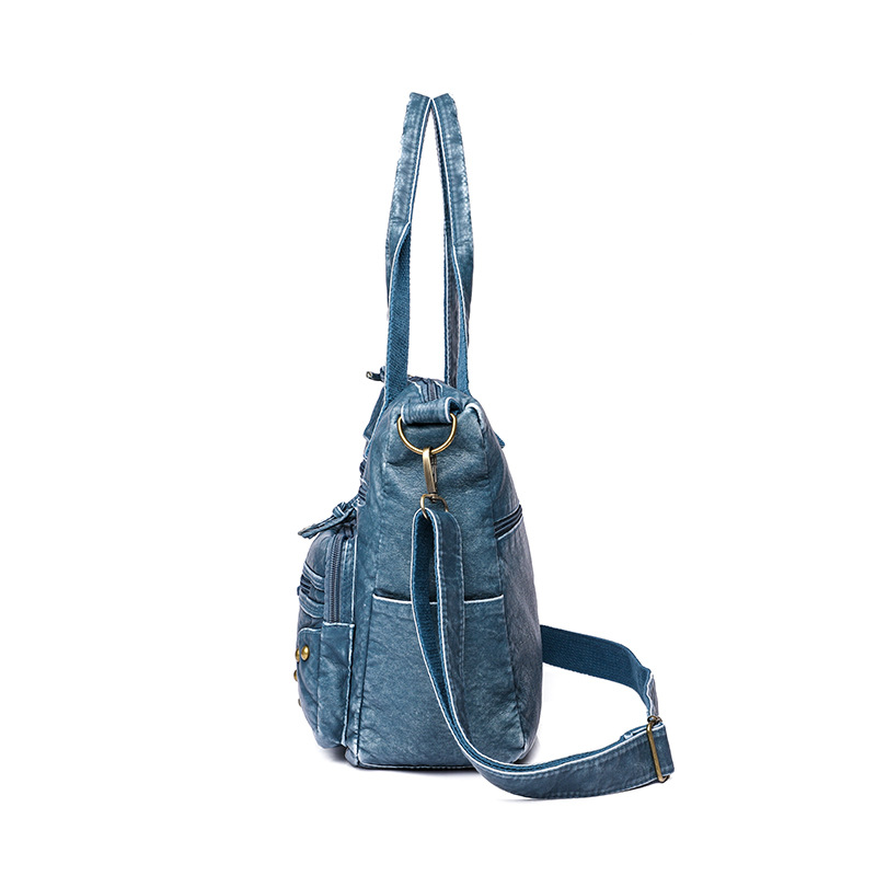 Mom Bag for Women 2023 New Style European and American retro denim tote bag, simple and fashionable single-shoulder crossbody bag wholesale details Picture