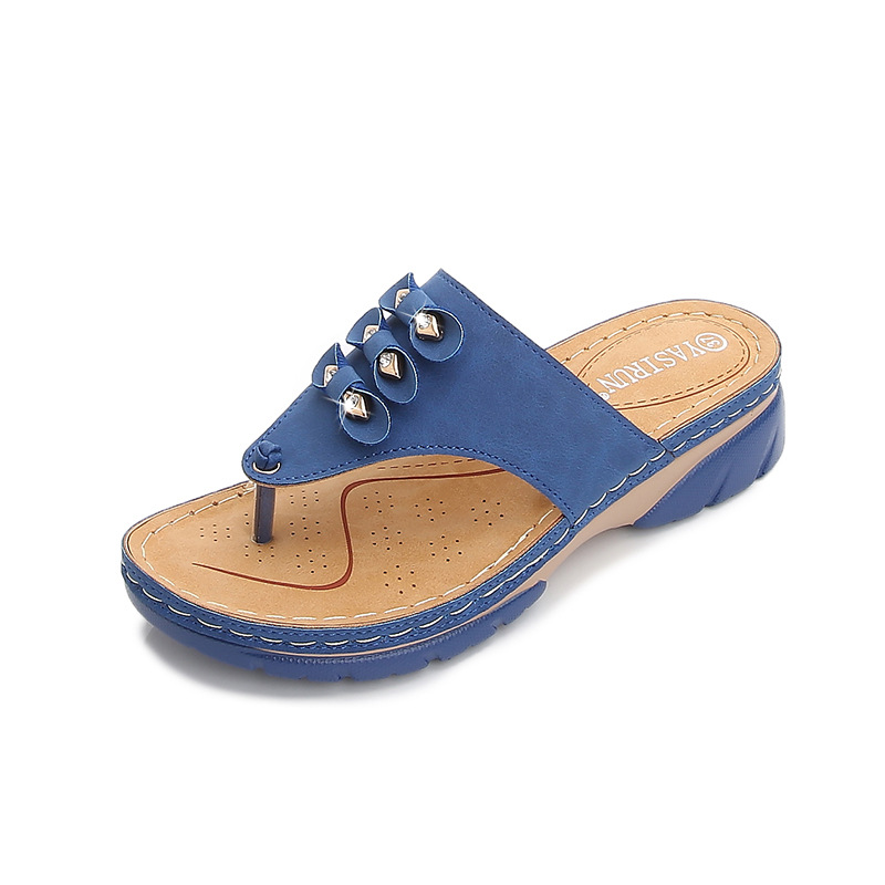 Wholesale of 2021 new style casual high-heeled sandals for women with round heads, cross-border large-sized women's sandals details Picture