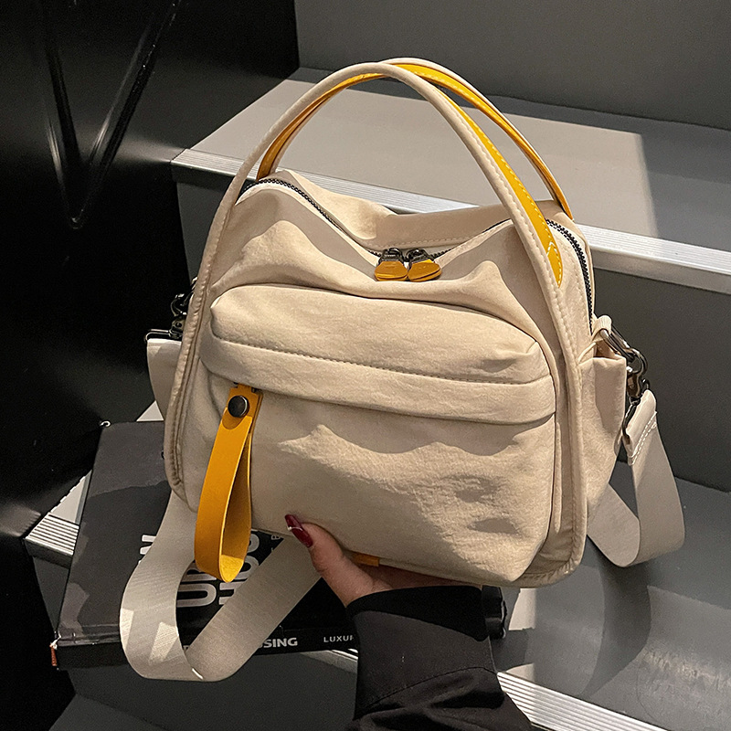 A simple and casual single-shoulder canvas bag for women in the summer of 2025, a high-end crossbody bucket bag Specification drawing