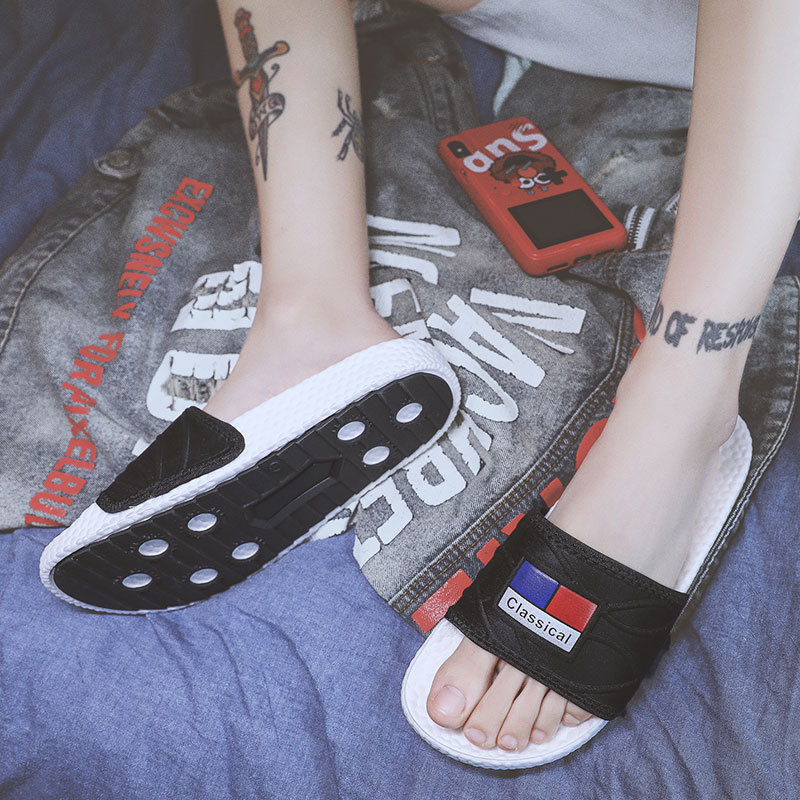 Lu 'an Summer slide Coconut Slippers for Adult men, anti-slip outdoor casual fashion, one-line trendy slippers, with a feeling of stepping on feces Specification drawing