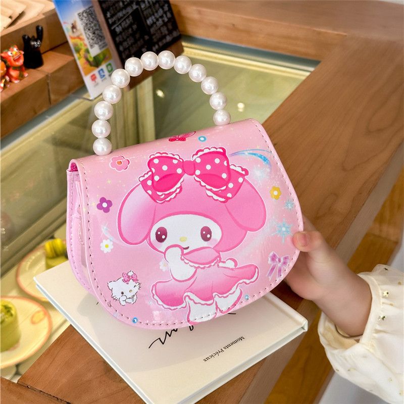 Cartoon Melody children's single-shoulder bag, fashionable kindergarten matching bag, cute Kuromi casual crossbody bag for going out full figure