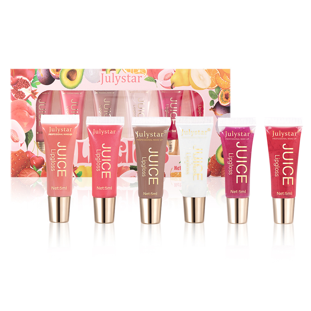 Julystar's best-selling Hydrating Lip Gloss with fruity flavor, long-lasting moisturizing and hydrating soft tube lip gloss set Item Picture
