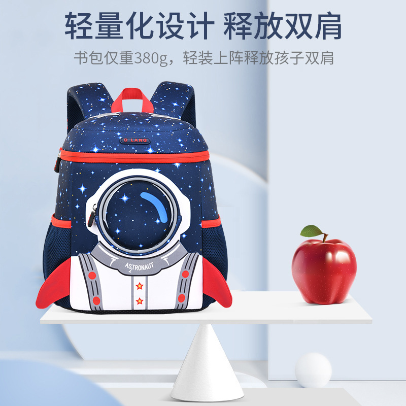 Schoolbag bucket backpack 1-3-6 new space bag for toddlers, boys' cool bag, diving material bag, children 'backpack 5 details Picture