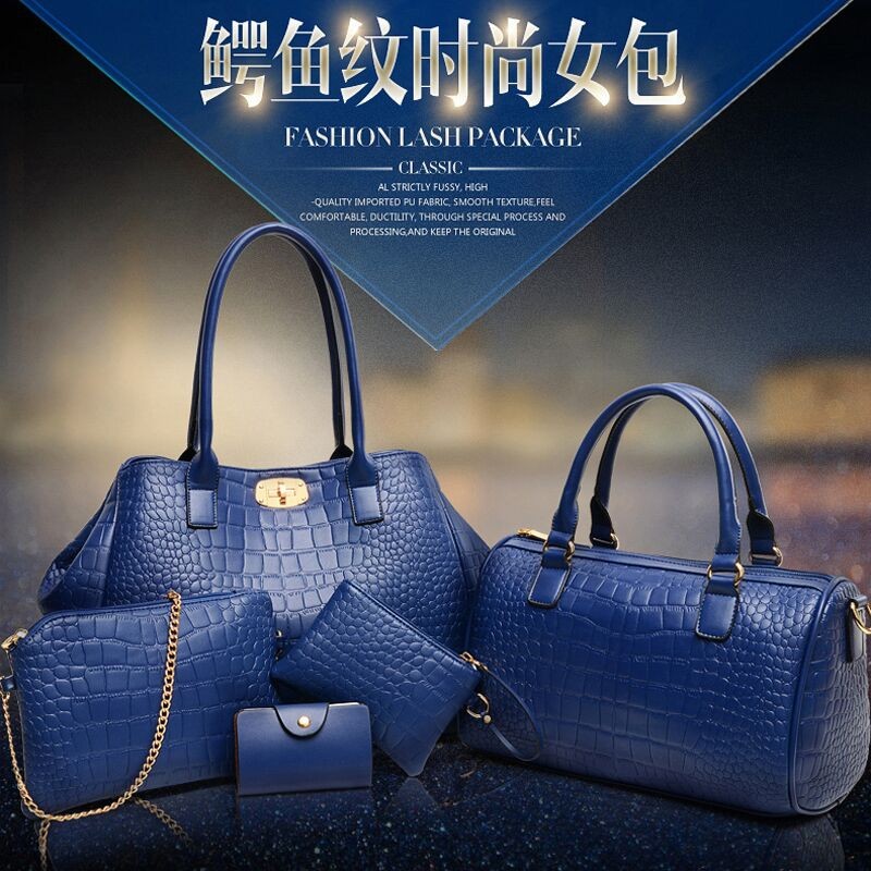 The first generation of the classic cross-border women's bag, the crocodile pattern mother-and-child bag five-piece set, single-shoulder crossbody handbag for Spring 2024 is now available full figure
